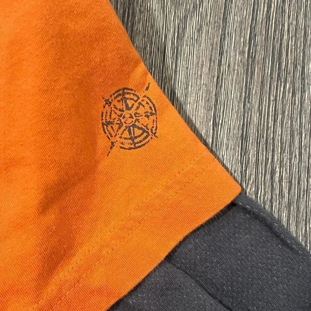 Columbia Kids Orange Gray Long Sleeve T-Shirt Size M